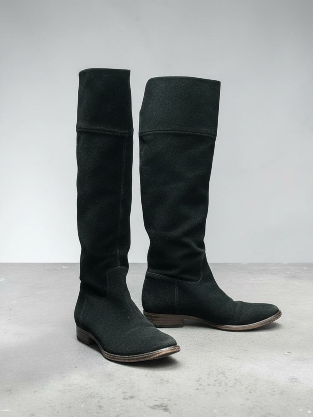 Michael Kors Black Suede Tall Knee High Boots Size 6.5 Leather